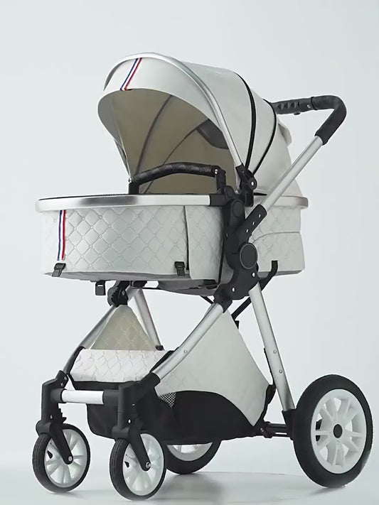 Baby Stroller with Infant Carrier, Baby Carriage with Detachable Bassinet for Newborns, 2 Way Facing, Folding Pram