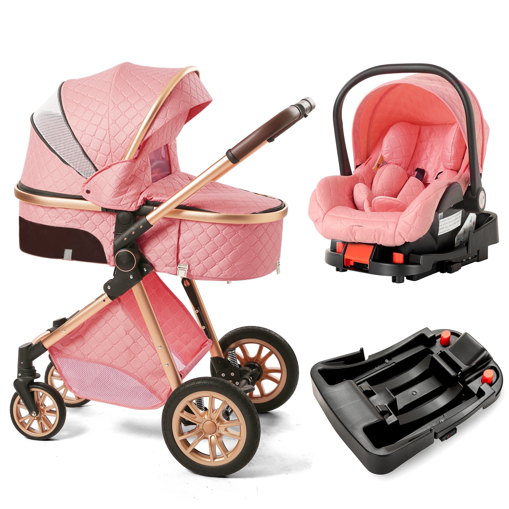 3-in-1 High View Stroller(Car Seat & Base Included)