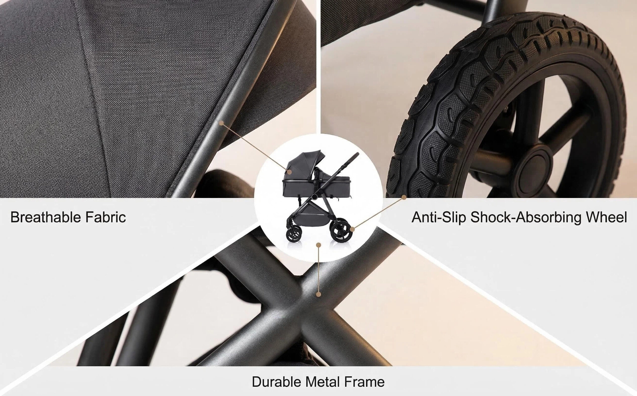 High Landscape Baby Stroller - Reversible & Foldable